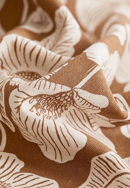 H&M - Patterned cushion cover - light brown floral
