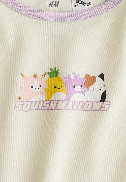 H&M - Printed top - light yellow squishmallows 
