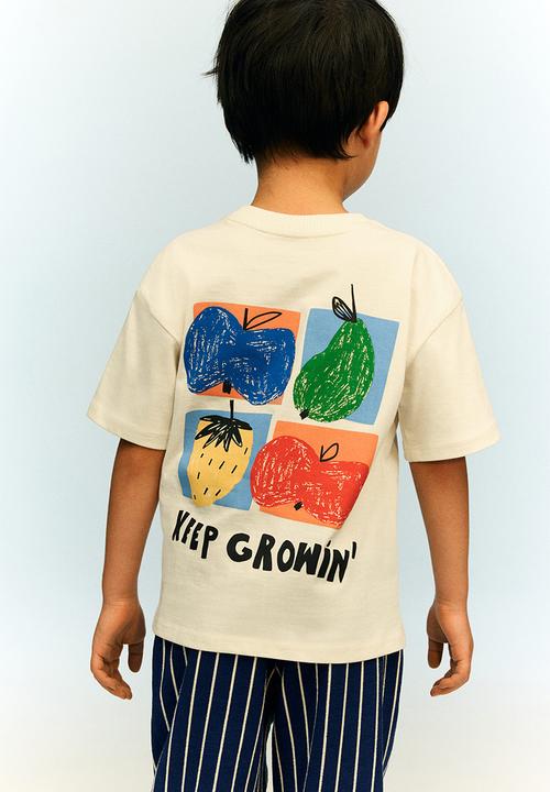 H&M - Printed t-shirt - cream it's a good day