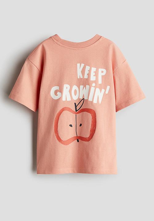 H&M - Printed t-shirt - dark peach apple