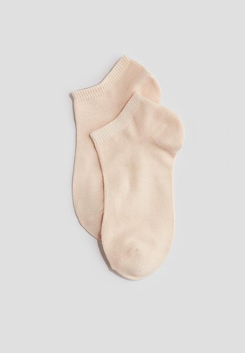 H&M - 7-Pack trainer socks - cream & dusty pink