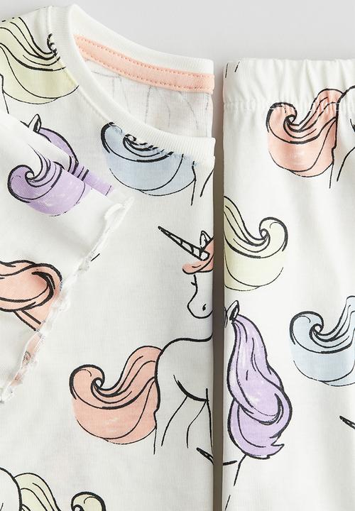 H&M - Cotton pyjamas - white unicorns