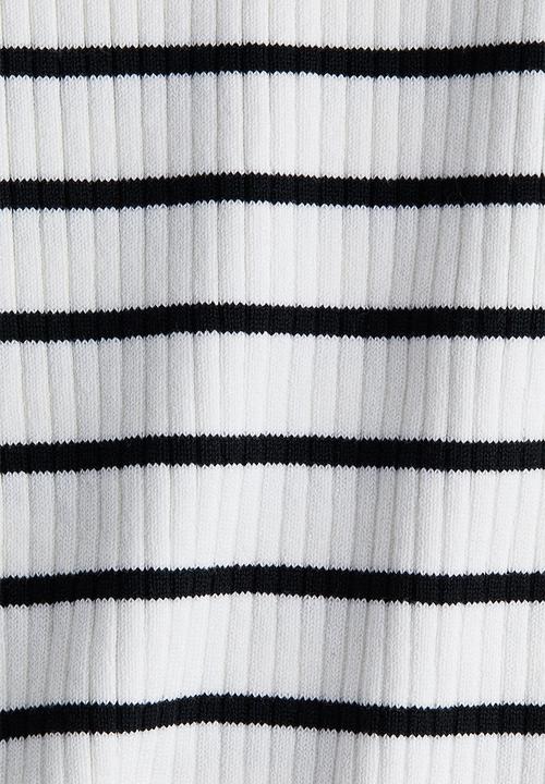 H&M - Rib-knit top - white striped