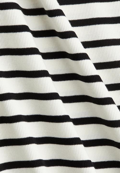 H&M - Mama ribbed top - cream striped