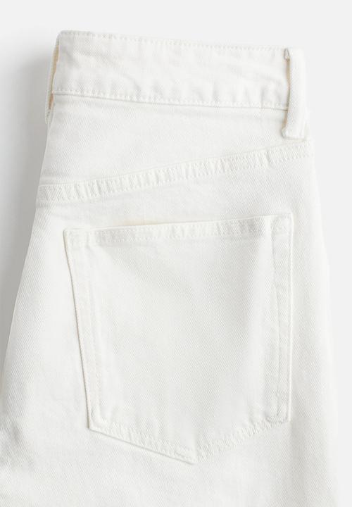 H&M - Slim straight high ankle jeans - white