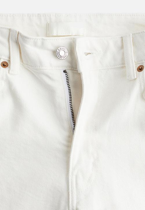 H&M - Slim straight high ankle jeans - white