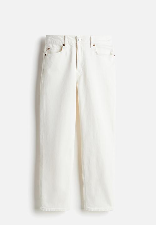 H&M - Slim straight high ankle jeans - white