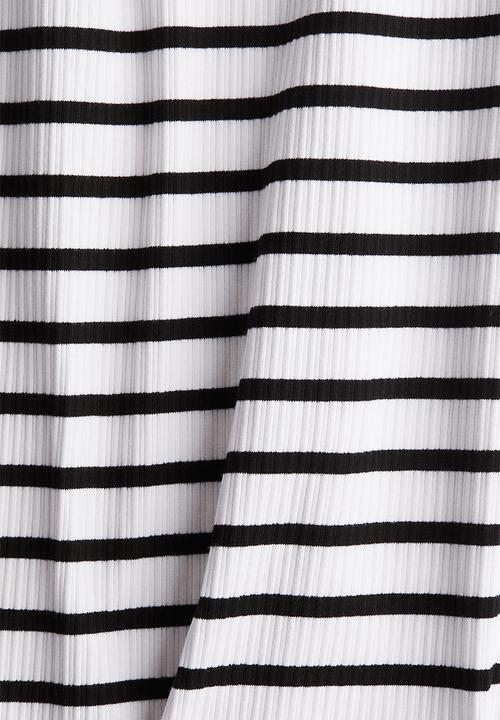 H&M - Mama ribbed T-shirt dress - white/black striped