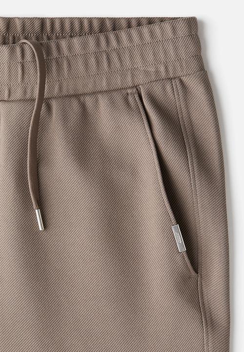 H&M - Slim fit twill joggers -  dark beige