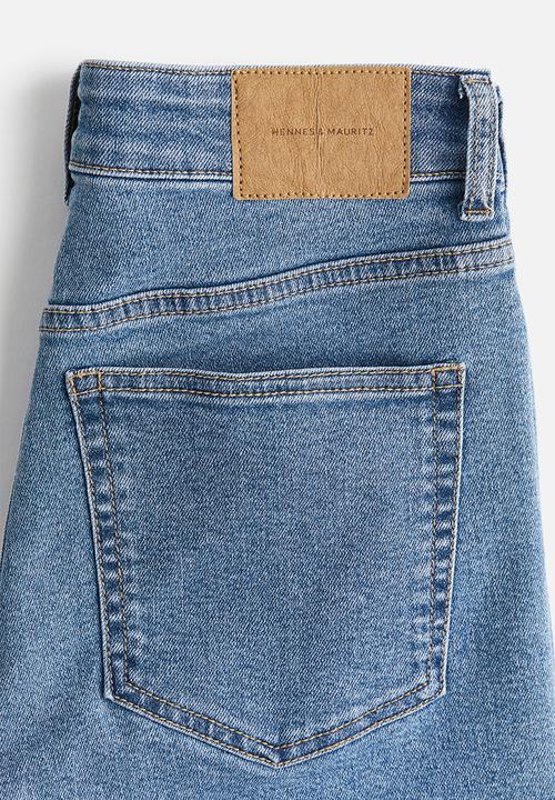 H&M - Skinny high denim shorts - denim blue