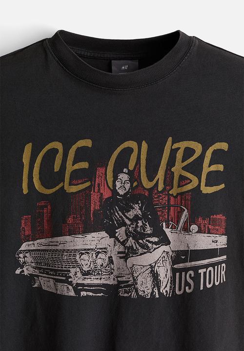 H&M - Oversized fit t-shirt - black/ice cube