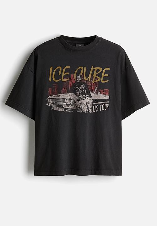 H&M - Oversized fit t-shirt - black/ice cube