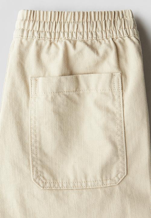 H&M - Loose-fit cotton twill trousers - light beige