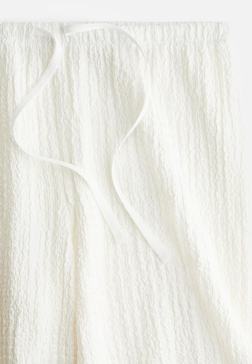 H&M - Crinkled drawstring trousers - cream
