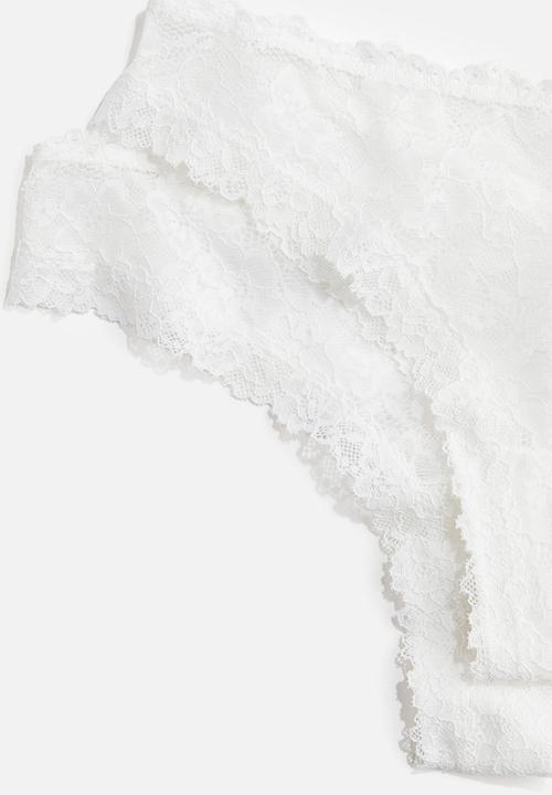 H&M - 3-Pack lace brazilian briefs - white