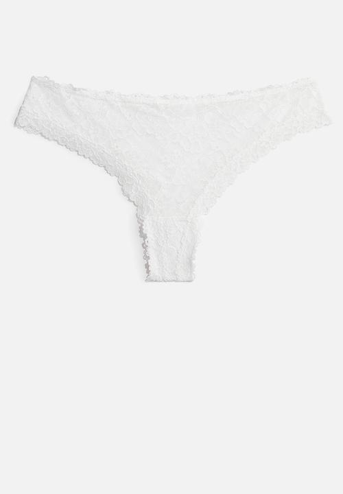 H&M - 3-Pack lace brazilian briefs - white