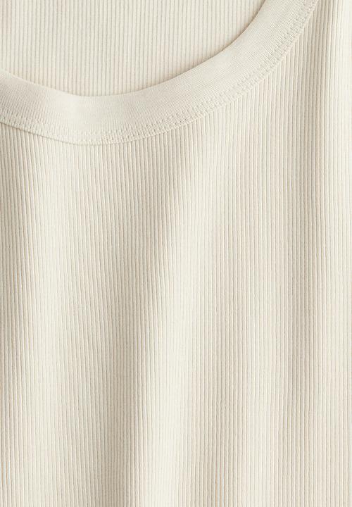 H&M - Ribbed vest top - light beige