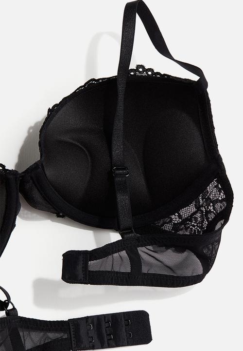 H&M - Lace super push-up bra - black