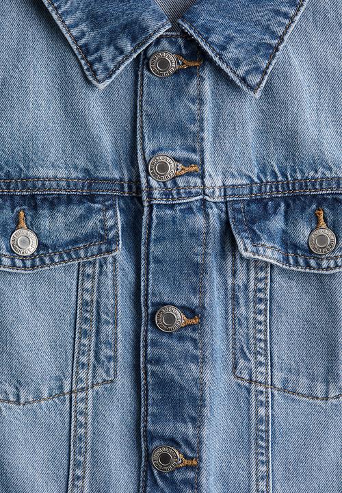 H&M - Feather soft flared-skirt denim dress - light denim blue