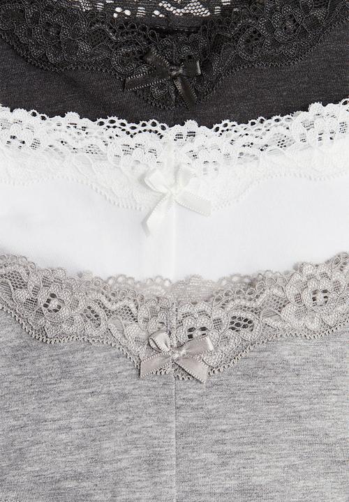 H&M - 3-Pack cotton and lace hipster briefs - multi