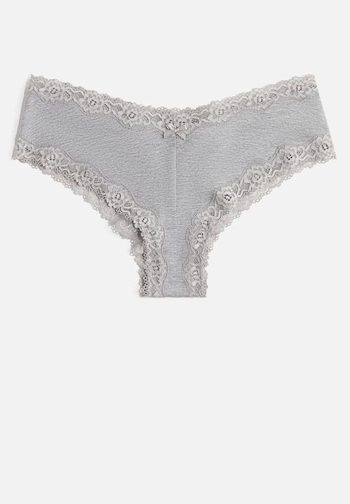 H&M - 3-Pack cotton and lace hipster briefs - multi