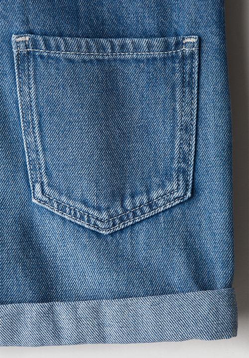 H&M - Denim dungaree shorts - denim blue
