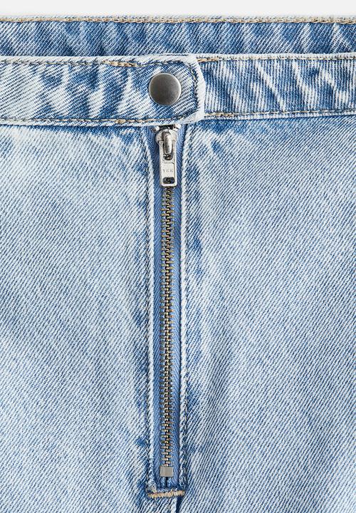 H&M - A-line mini skirt - light denim blue 