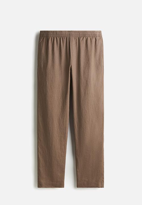 H&M - Regular fit linen trousers - dark beige