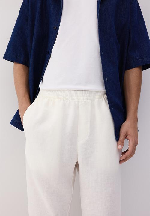 H&M - Regular fit linen trousers - white