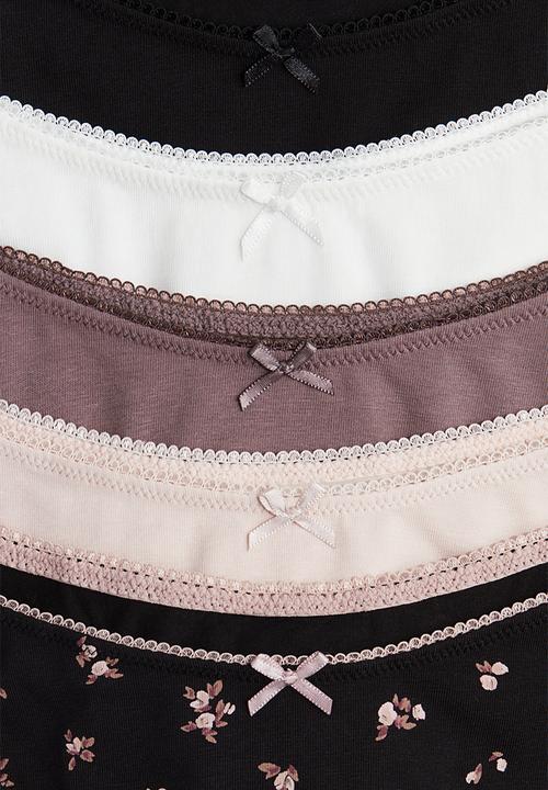 H&M - 5-Pack cotton thong briefs - black/floral
