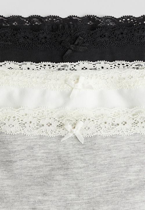 H&M - 5 pack cotton boxers - black & light grey 