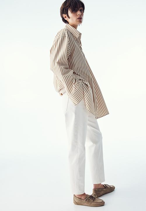 H&M - Slim mom high ankle jeans - cream