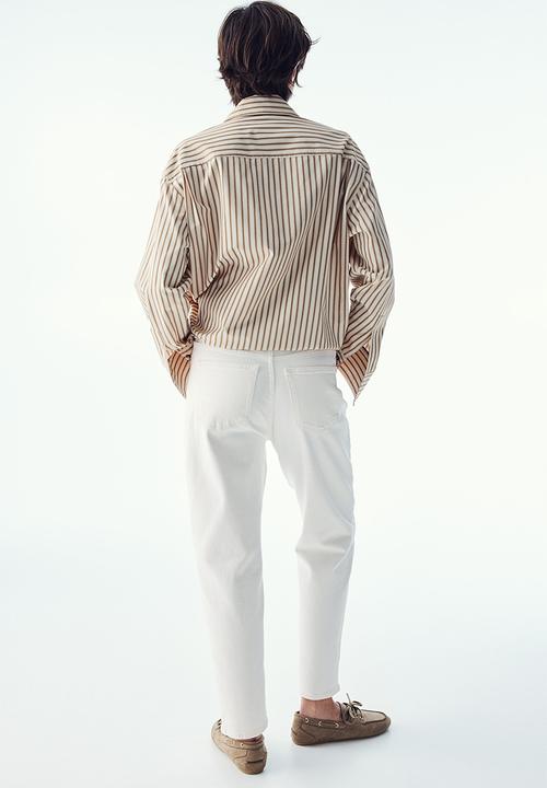 H&M - Slim mom high ankle jeans - cream