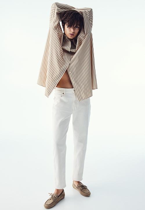 H&M - Slim mom high ankle jeans - cream
