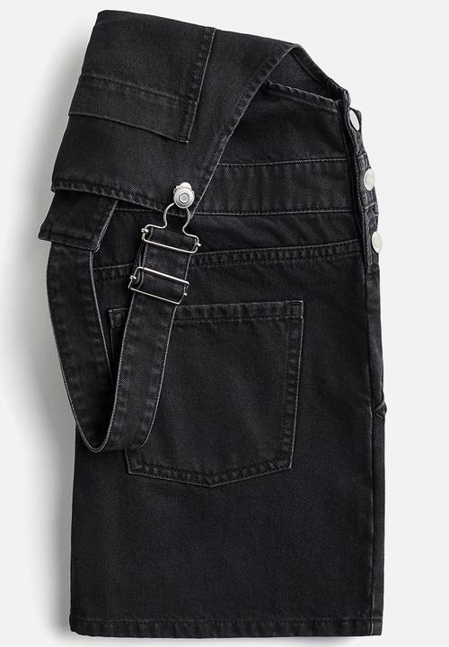 H&M - Denim dungaree dress - black