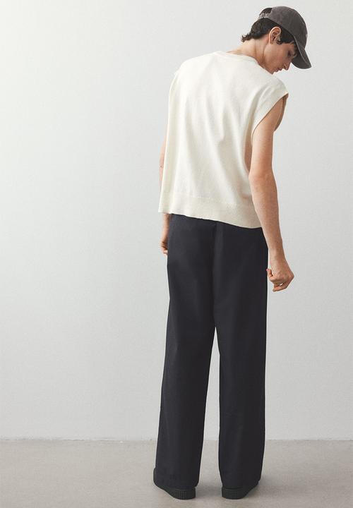 H&M - Relaxed fit poplin trousers - navy blue