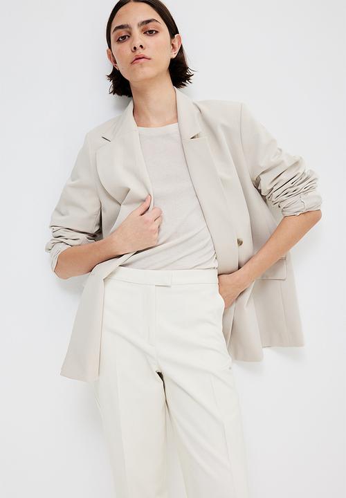H&M - Tailored cigarette trousers -  cream white 
