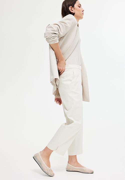 H&M - Tailored cigarette trousers -  cream white 