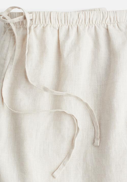 H&M - Linen drawstring shorts - beige