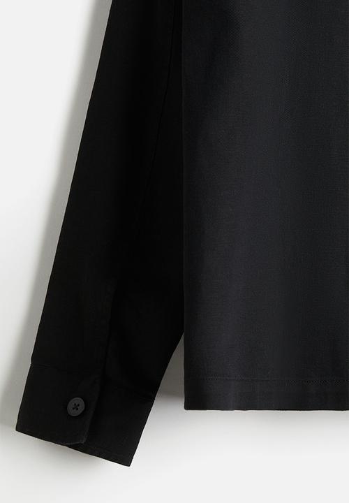 H&M - Regular fit linen-blend overshirt - black