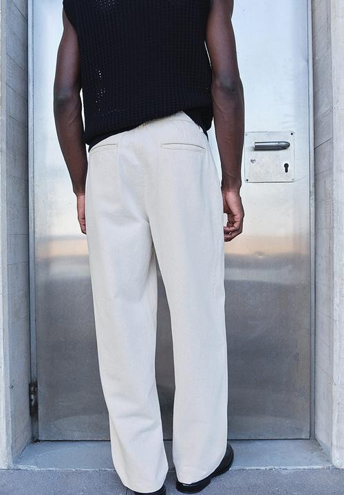 H&M - Relaxed fit denim trousers - light beige