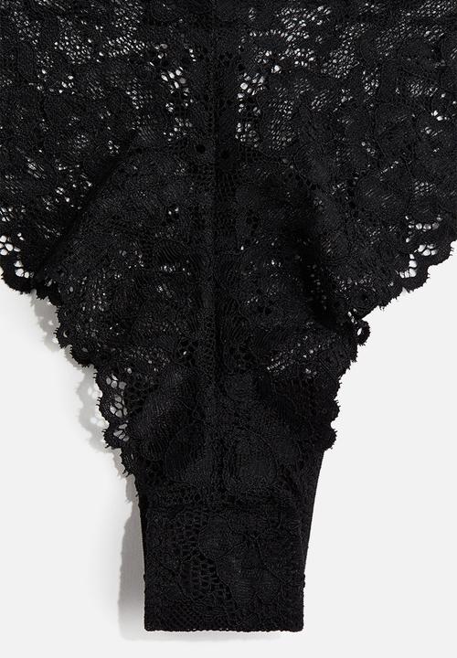 H&M - 2-Pack lace brazilian briefs - black