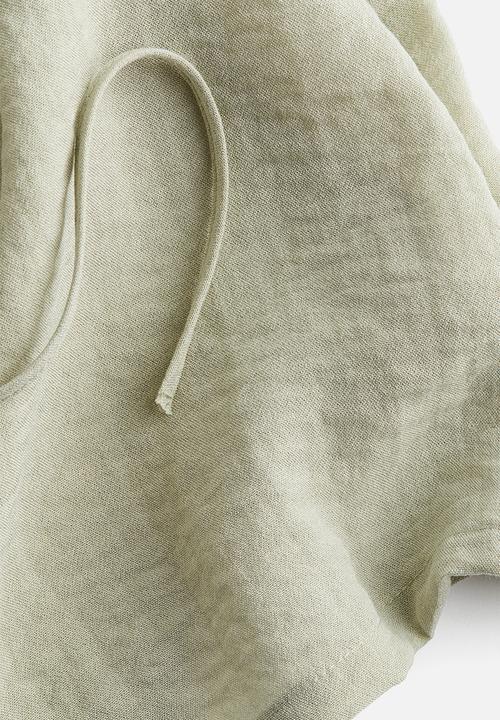 H&M - Tie-detail crêpe shirt - light dusty green