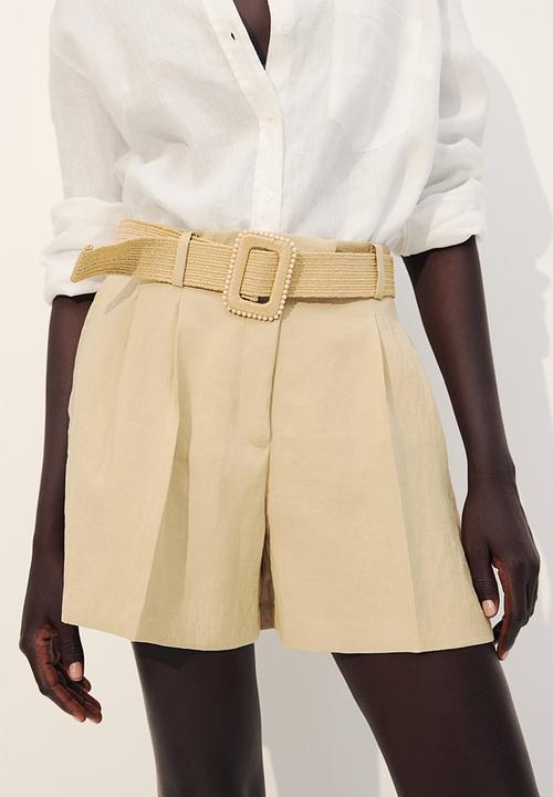 H&M - Belted twill shorts - beige