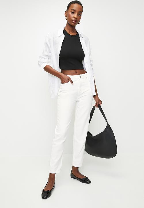 Trendyol - High waist mom jeans  - white