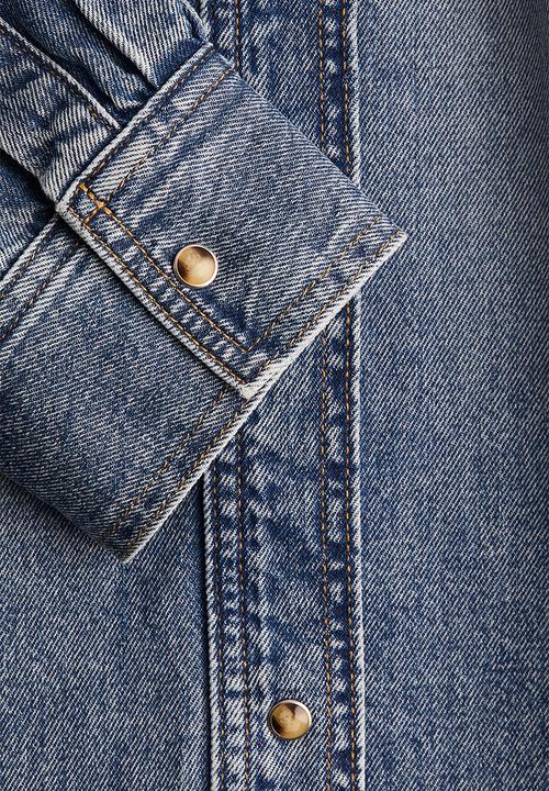 H&M - Washed denim shirt - denim blue
