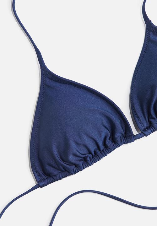 H&M - Padded triangle bikini top - dark blue