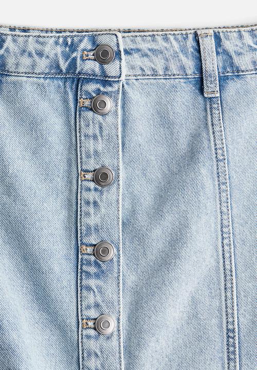 H&M - A-line denim mini skirt - light denim blue