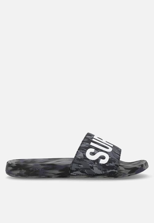 Superdry. - Core camo pool slide - Dark Grey Tiger Camo