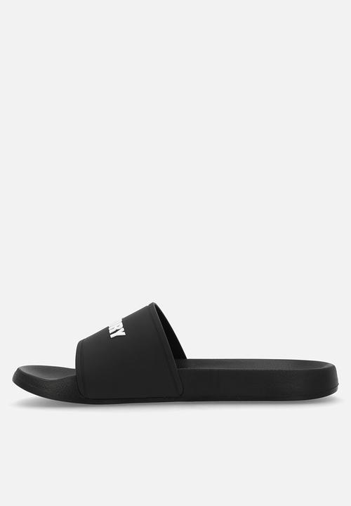 Superdry. - Logo pool slide - Black/Ecru